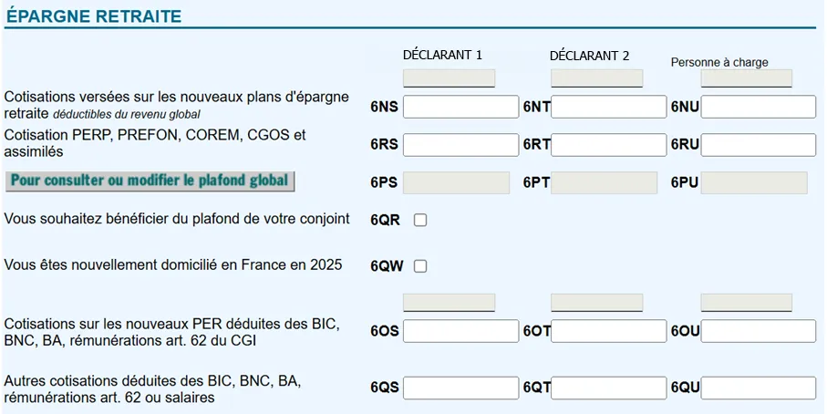 Bien déclarer versements PER